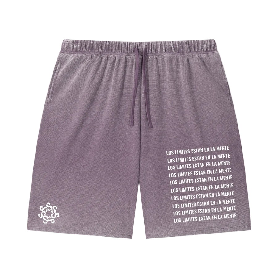 Unisex Vintage Wash Sunfade Waffle Raw Hem Shorts