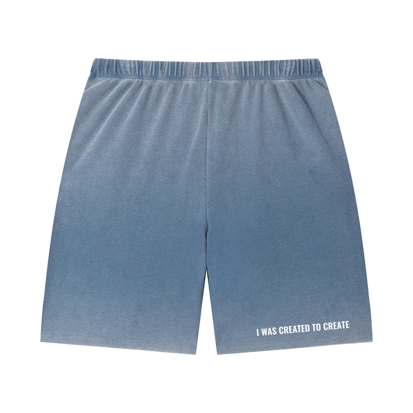 Unisex Vintage Wash Sunfade Waffle Raw Hem Shorts