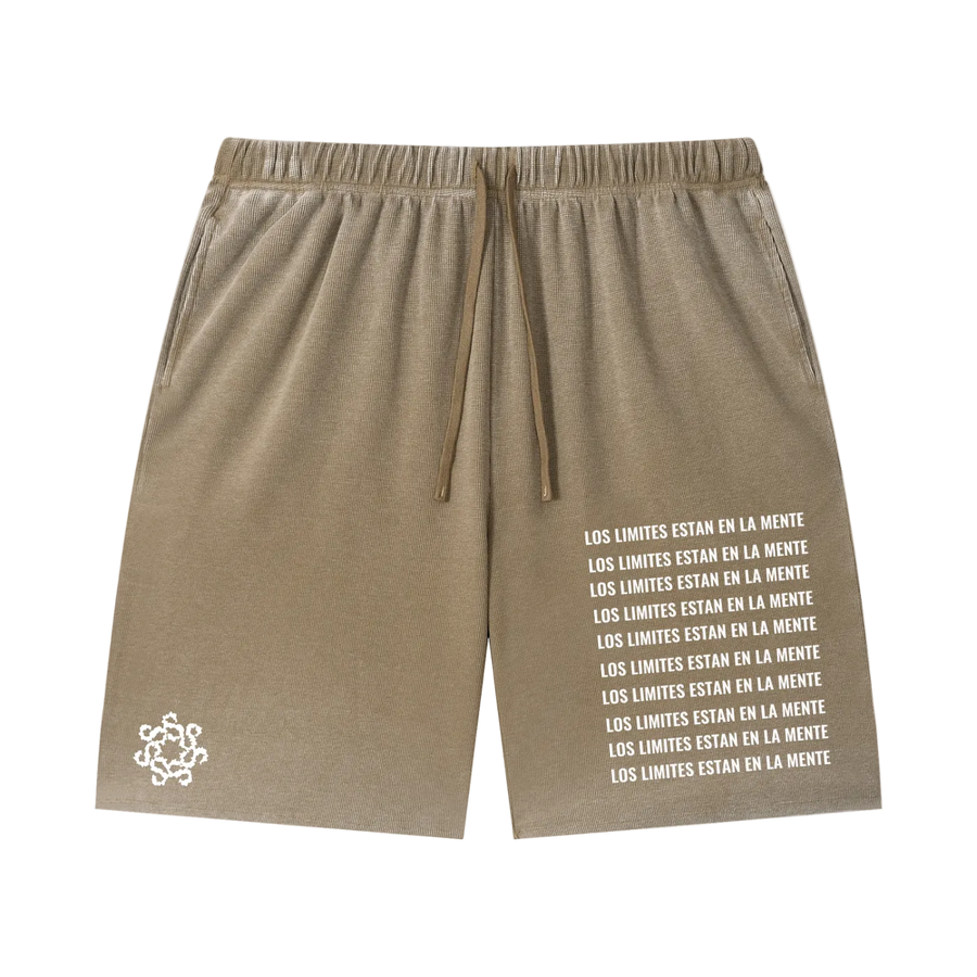 Unisex Vintage Wash Sunfade Waffle Raw Hem Shorts