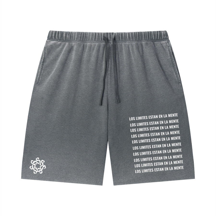 Unisex Vintage Wash Sunfade Waffle Raw Hem Shorts