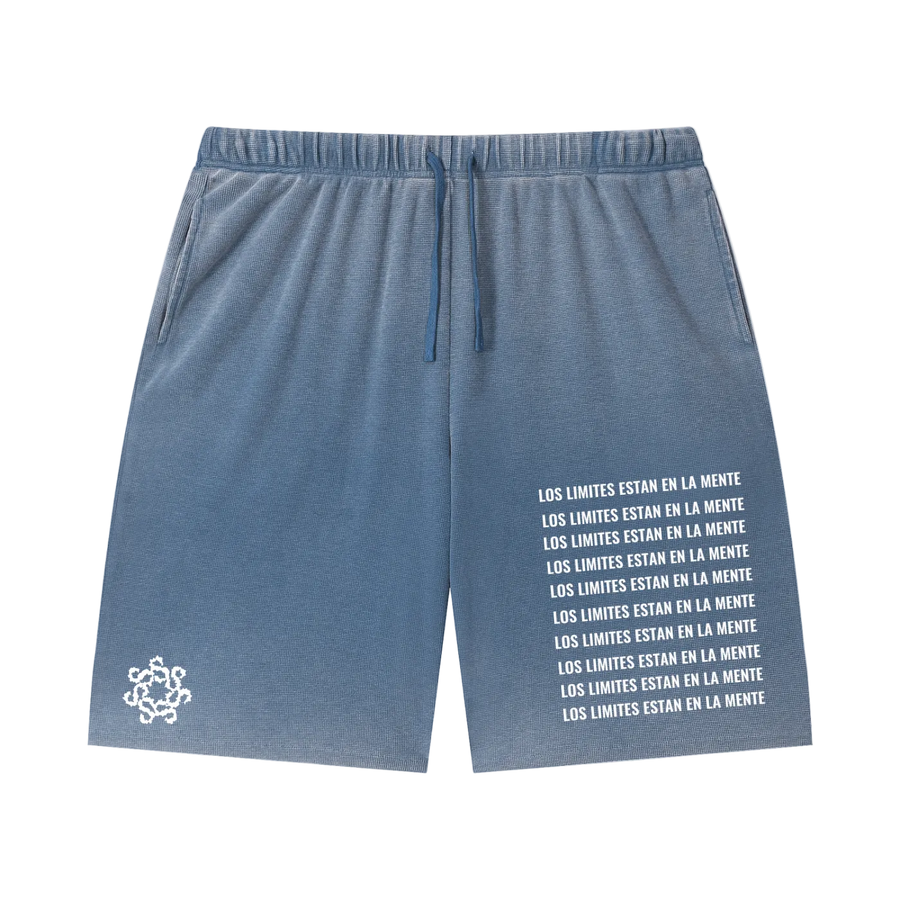 Unisex Vintage Wash Sunfade Waffle Raw Hem Shorts