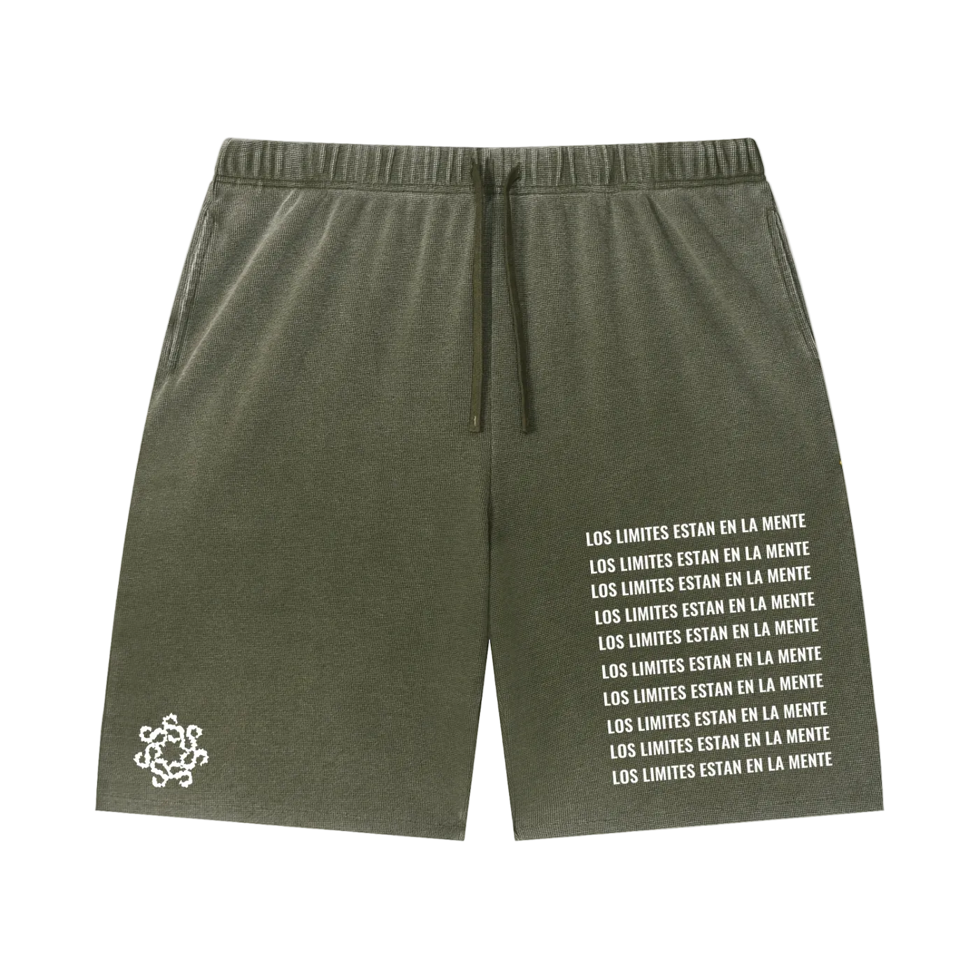 Unisex Vintage Wash Sunfade Waffle Raw Hem Shorts