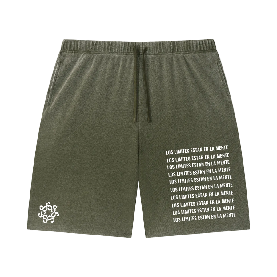 Unisex Vintage Wash Sunfade Waffle Raw Hem Shorts
