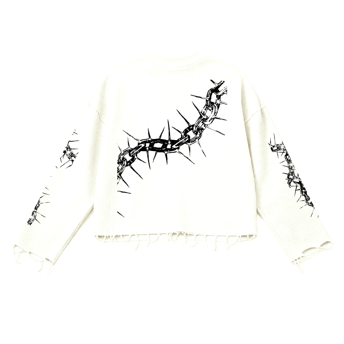 Unisex Heavyweight Waffle Cropped Long-Sleeve Shirt (290GSM)