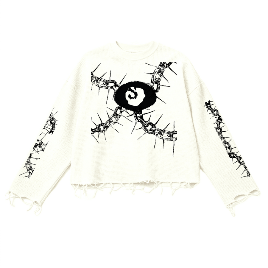 Unisex Heavyweight Waffle Cropped Long-Sleeve Shirt (290GSM)