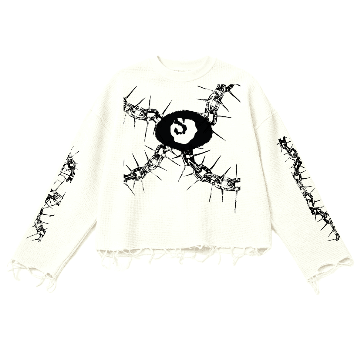 Unisex Heavyweight Waffle Cropped Long-Sleeve Shirt (290GSM)