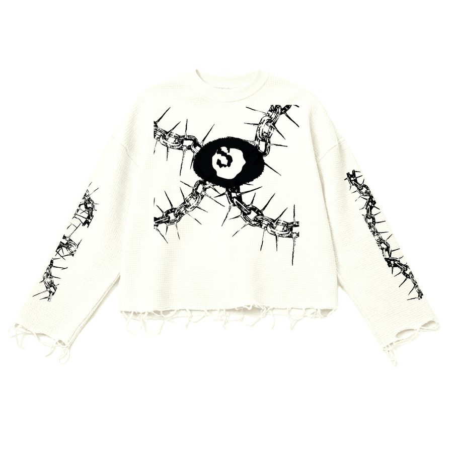 Unisex Heavyweight Waffle Cropped Long-Sleeve Shirt (290GSM)