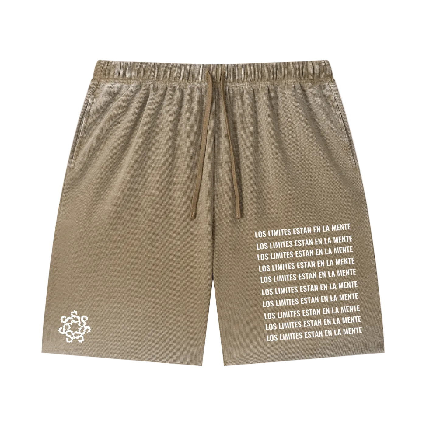 Unisex Vintage Wash Sunfade Waffle Raw Hem Shorts