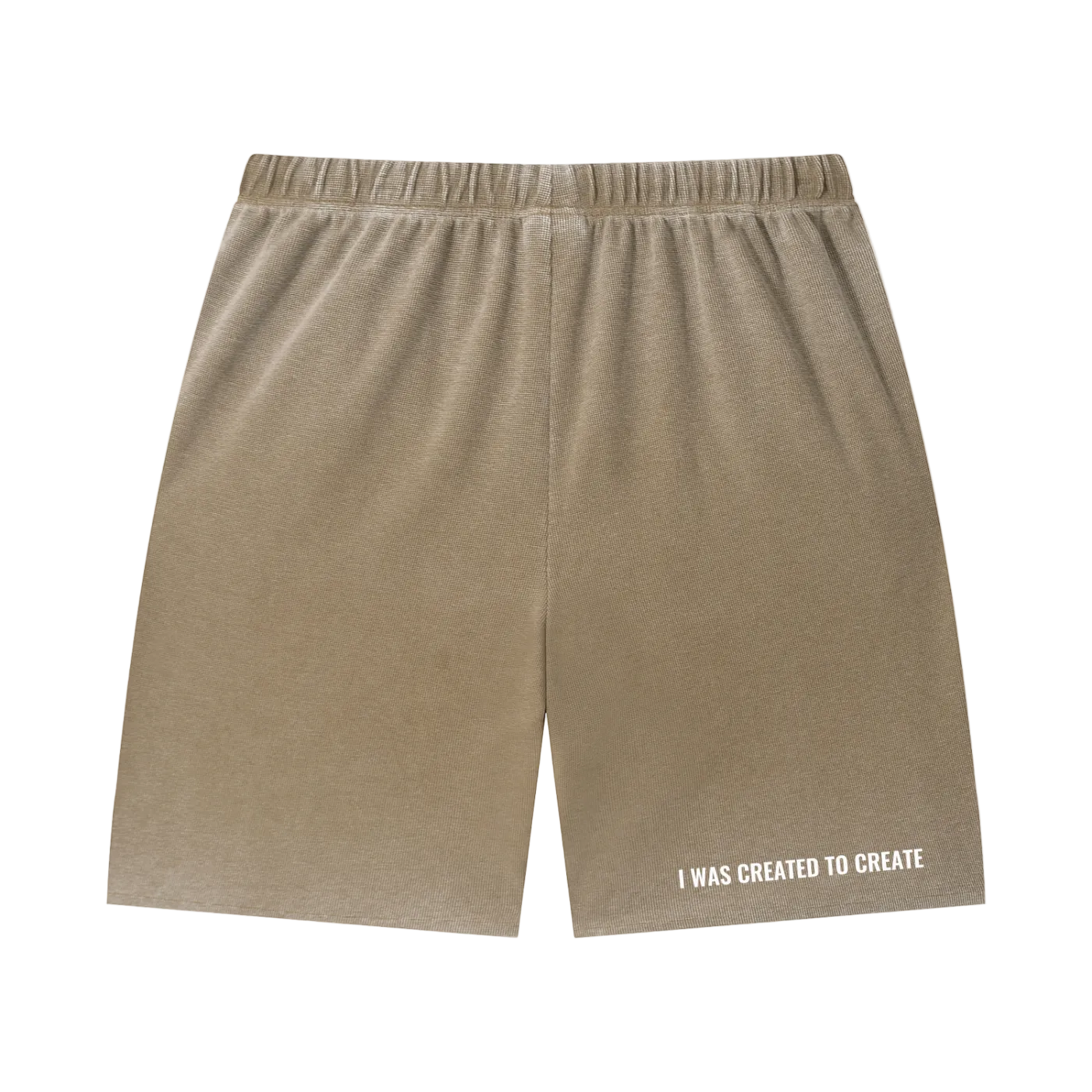 Unisex Vintage Wash Sunfade Waffle Raw Hem Shorts
