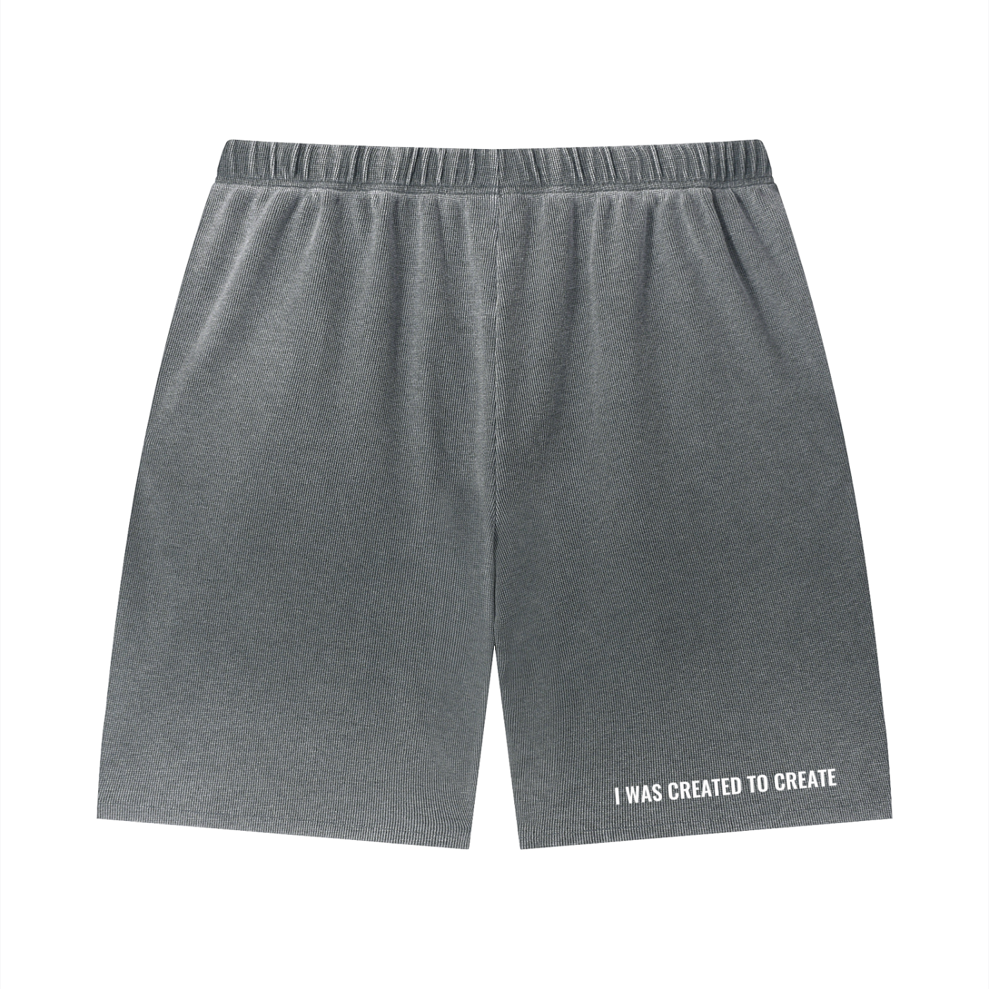 Unisex Vintage Wash Sunfade Waffle Raw Hem Shorts