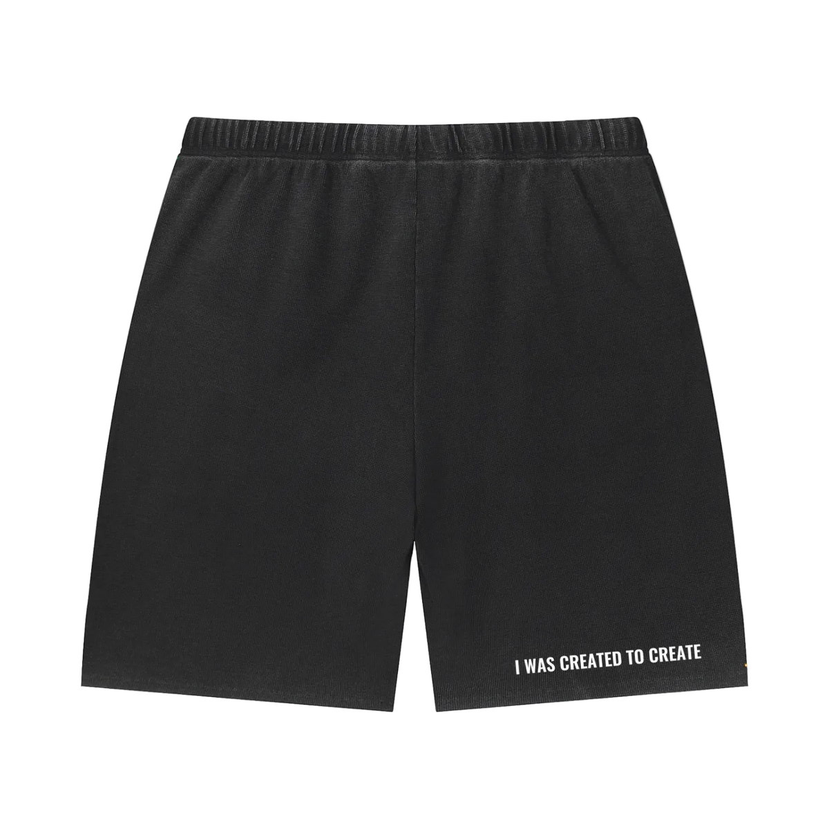 Unisex Vintage Wash Sunfade Waffle Raw Hem Shorts