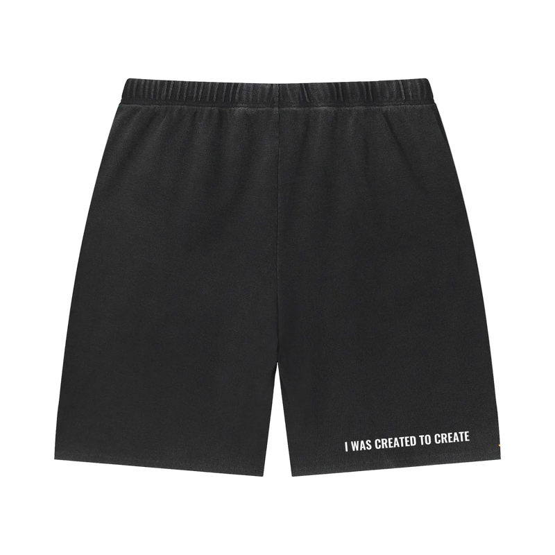 Unisex Vintage Wash Sunfade Waffle Raw Hem Shorts
