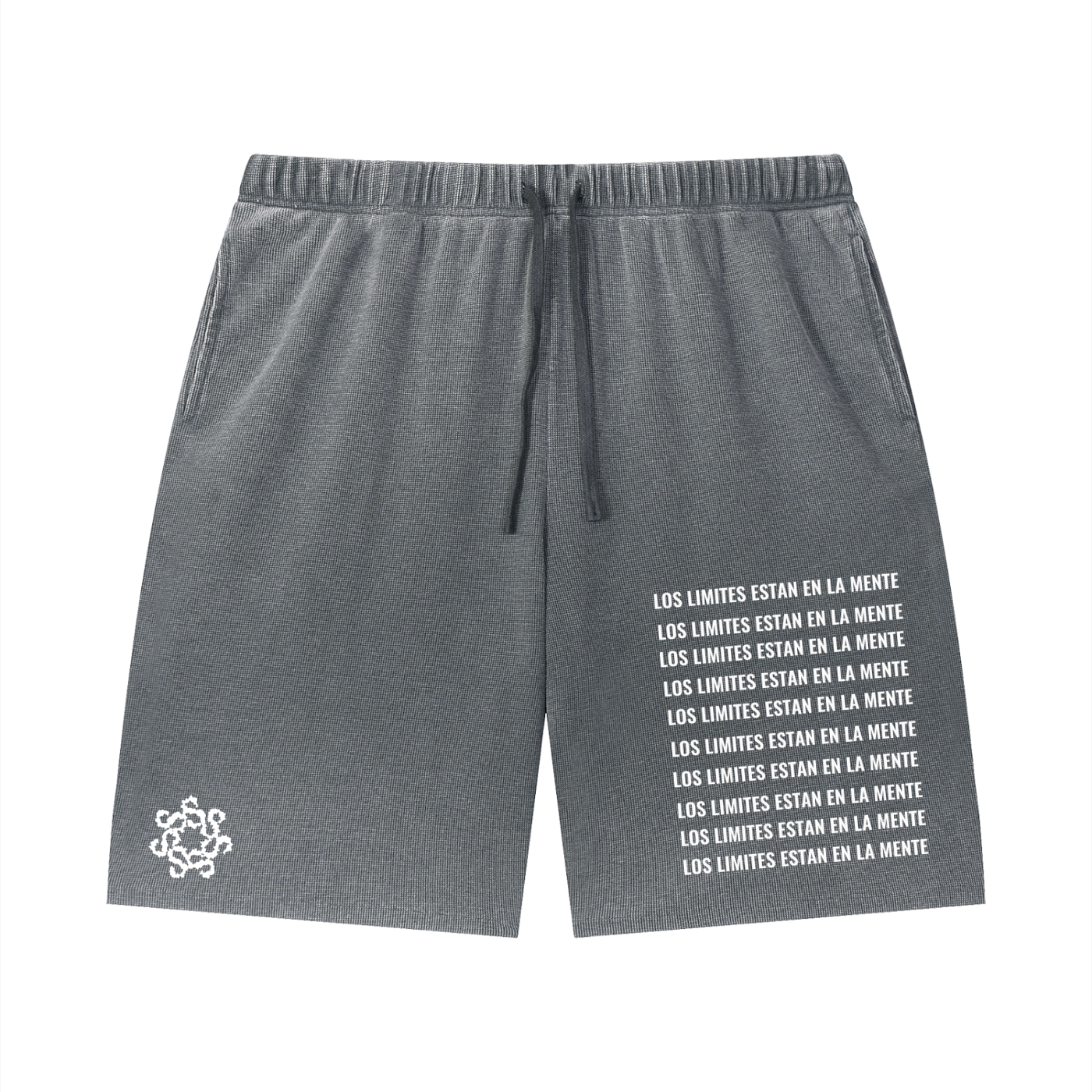 Unisex Vintage Wash Sunfade Waffle Raw Hem Shorts